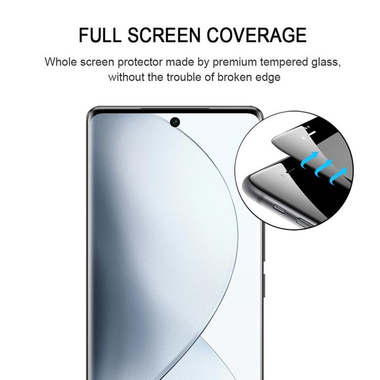 For vivo V29 Pro Full Glue 9H HD 3D Curved Edge Tempered Glass Film - Black