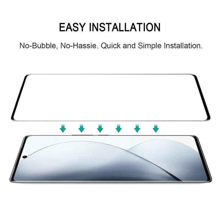 For vivo V29 Pro Full Glue 9H HD 3D Curved Edge Tempered Glass Film - Black