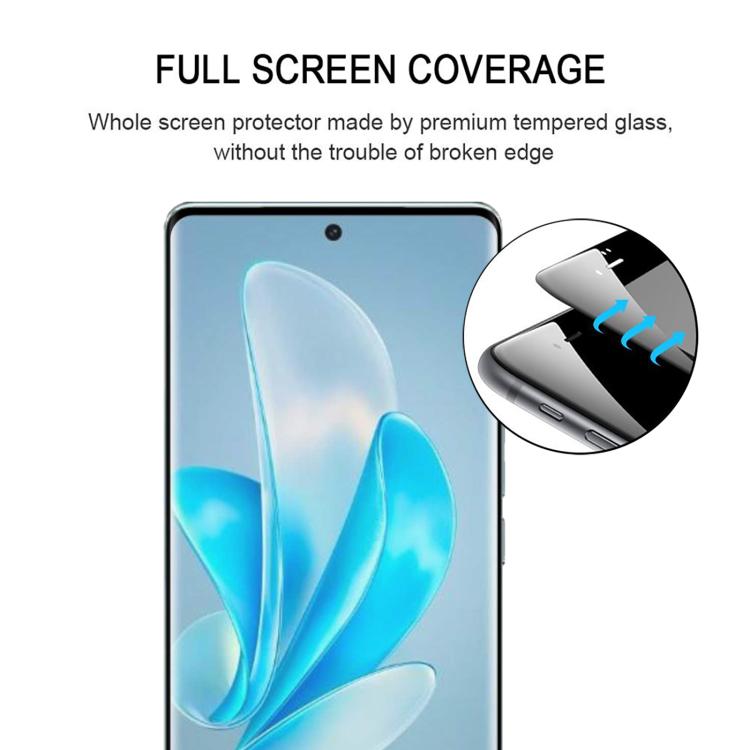 For vivo S17 Pro Full Glue 9H HD 3D Curved Edge Tempered Glass Film - Black