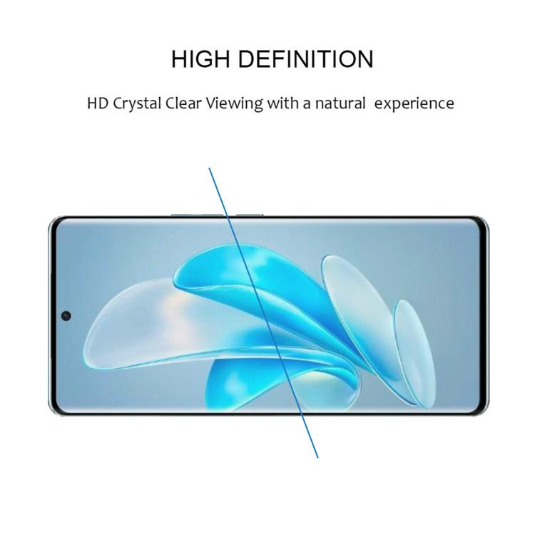 For vivo S17 Pro Full Glue 9H HD 3D Curved Edge Tempered Glass Film - Black