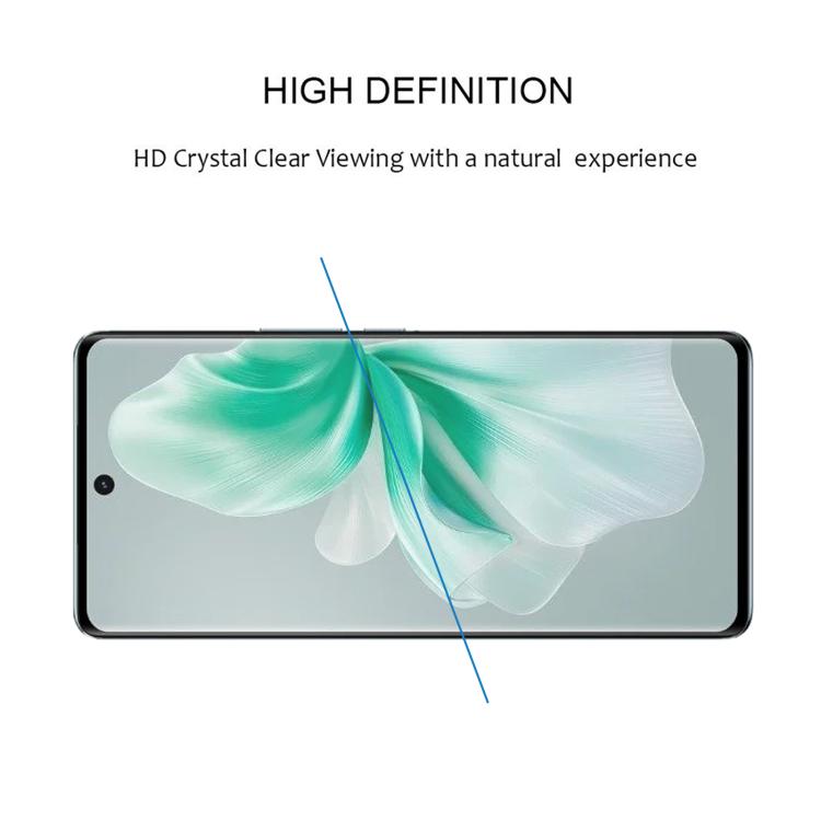 For vivo S18 Full Glue 9H HD 3D Curved Edge Tempered Glass Film - Black