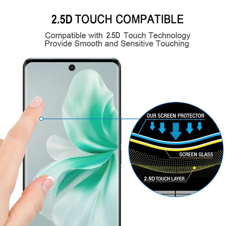 For vivo S18 Full Glue 9H HD 3D Curved Edge Tempered Glass Film - Black