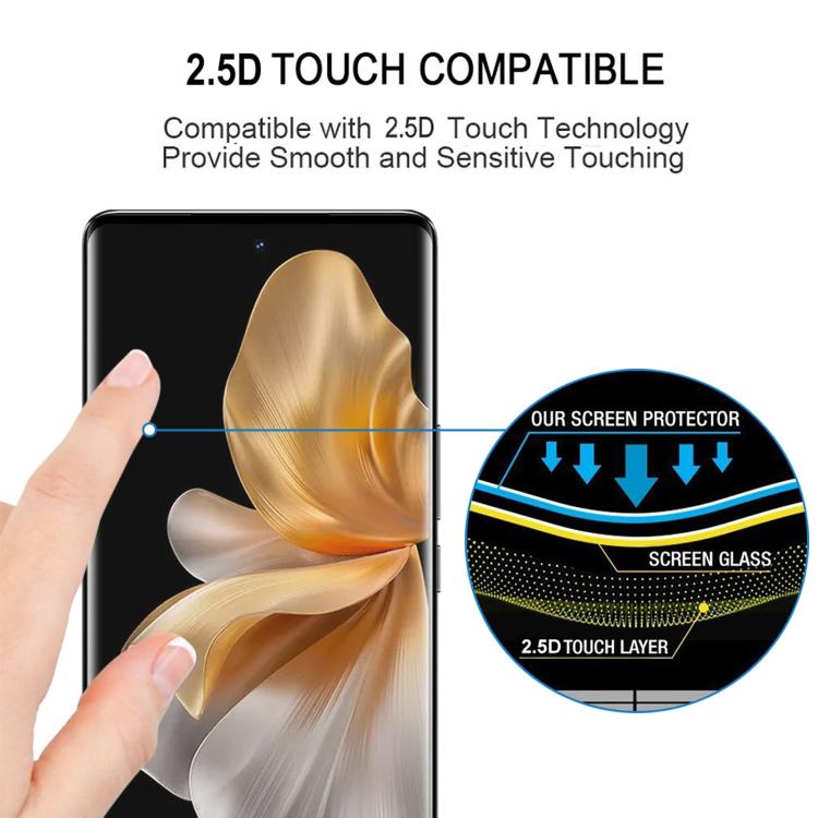 For vivo S18 Pro Full Glue 9H HD 3D Curved Edge Tempered Glass Film - Black