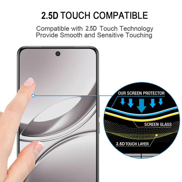 For vivo V50 Full Glue 9H HD 3D Curved Edge Tempered Glass Film - Black