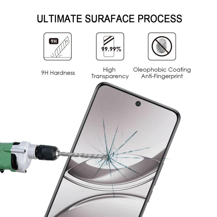 For vivo V50 Full Glue 9H HD 3D Curved Edge Tempered Glass Film - Black