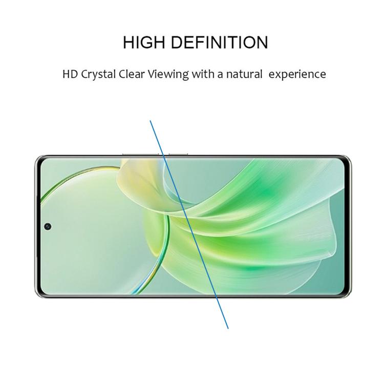For vivo Y100 4G Full Glue 9H HD 3D Curved Edge Tempered Glass Film - Black
