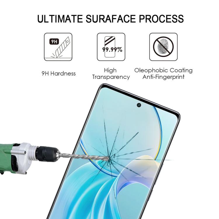 For vivo Y300+ Full Glue 9H HD 3D Curved Edge Tempered Glass Film - Black
