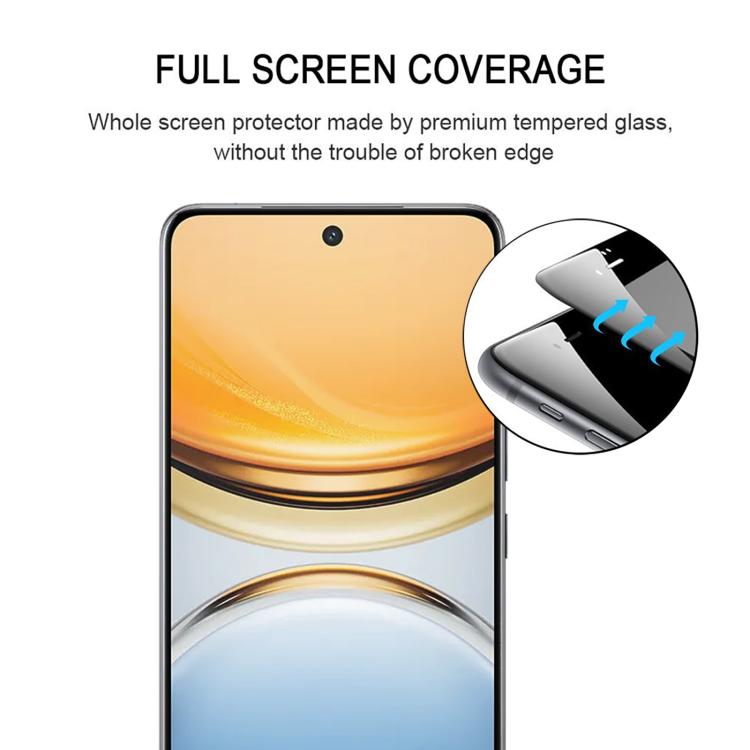 For vivo Y300 Pro Full Glue 9H HD 3D Curved Edge Tempered Glass Film - Black