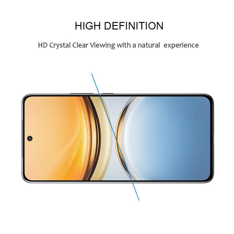 For vivo Y300 Pro Full Glue 9H HD 3D Curved Edge Tempered Glass Film - Black