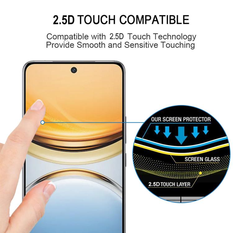 For vivo Y300 Pro Full Glue 9H HD 3D Curved Edge Tempered Glass Film - Black