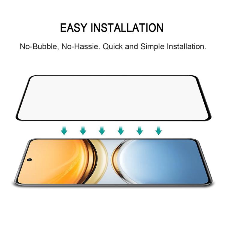 For vivo Y300 Pro Full Glue 9H HD 3D Curved Edge Tempered Glass Film - Black