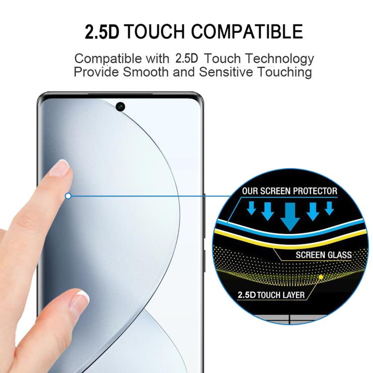 For vivo V29 Pro 25pcs Full Glue 9H HD 3D Curved Edge Tempered Glass Film - Black