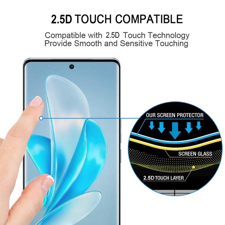For vivo S17 Pro 25pcs Full Glue 9H HD 3D Curved Edge Tempered Glass Film - Black