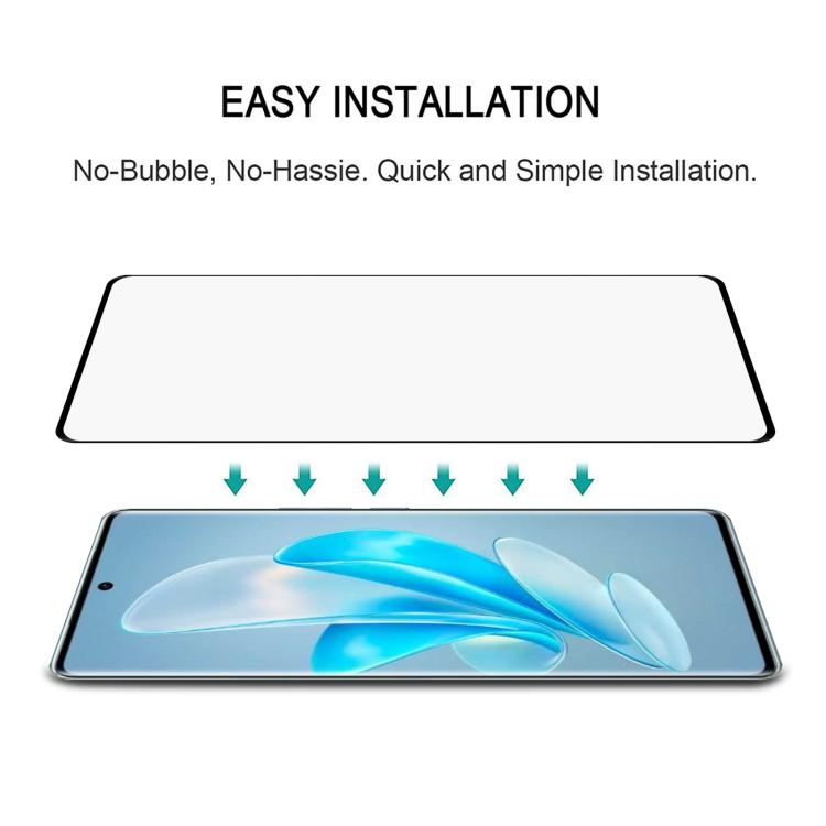 For vivo S17 Pro 25pcs Full Glue 9H HD 3D Curved Edge Tempered Glass Film - Black