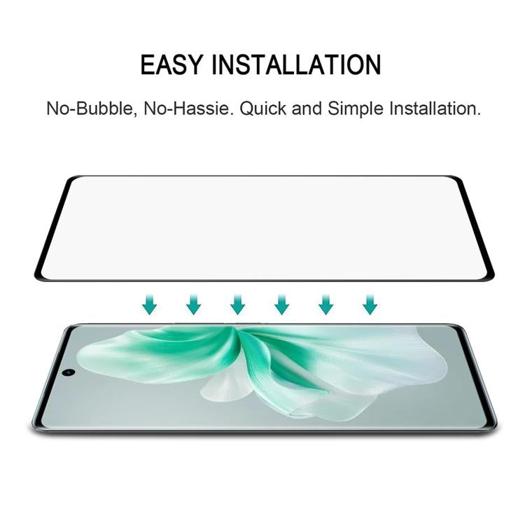For vivo S18 25pcs Full Glue 9H HD 3D Curved Edge Tempered Glass Film - Black