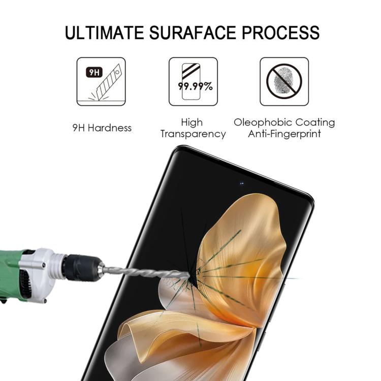 For vivo S18 Pro 25pcs Full Glue 9H HD 3D Curved Edge Tempered Glass Film - Black
