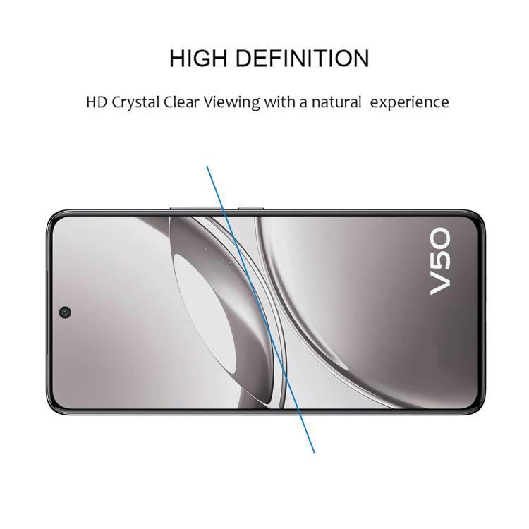 For vivo V50 25pcs Full Glue 9H HD 3D Curved Edge Tempered Glass Film - Black