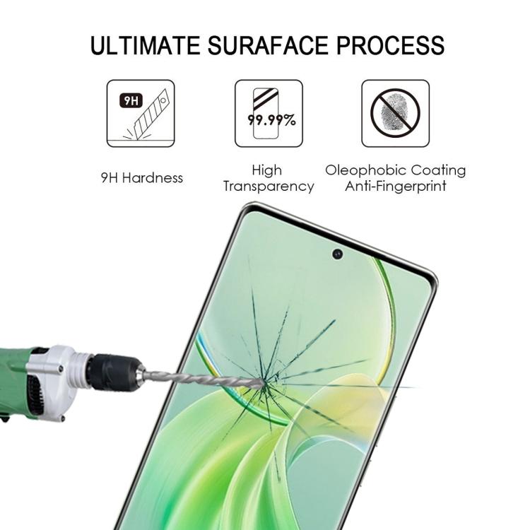 For vivo Y100 4G 25pcs Full Glue 9H HD 3D Curved Edge Tempered Glass Film - Black