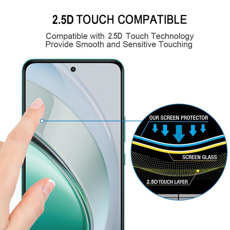 For vivo Y200 25pcs Full Glue 9H HD 3D Curved Edge Tempered Glass Film - Black