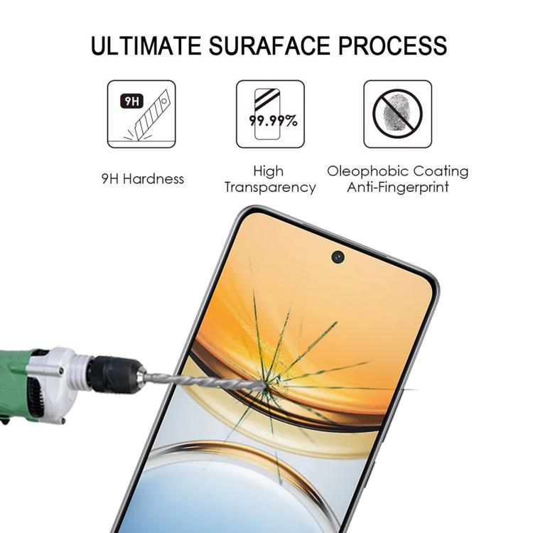 For vivo Y300 Pro 25pcs Full Glue 9H HD 3D Curved Edge Tempered Glass Film - Black
