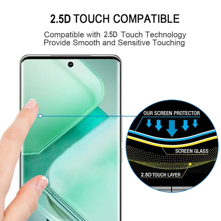 For vivo T3 Pro 5G / iQOO Z9s / Z9s Pro Edge Glue 9H HD 3D Curved Edge Tempered Glass Film - Black