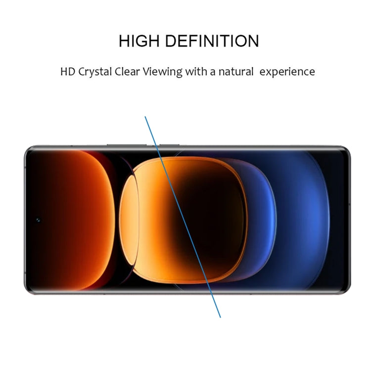 For vivo iQOO 13 Edge Glue 9H HD 3D Curved Edge Tempered Glass Film - Black