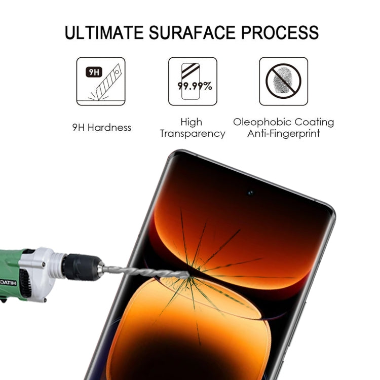 For vivo iQOO 13 Edge Glue 9H HD 3D Curved Edge Tempered Glass Film - Black