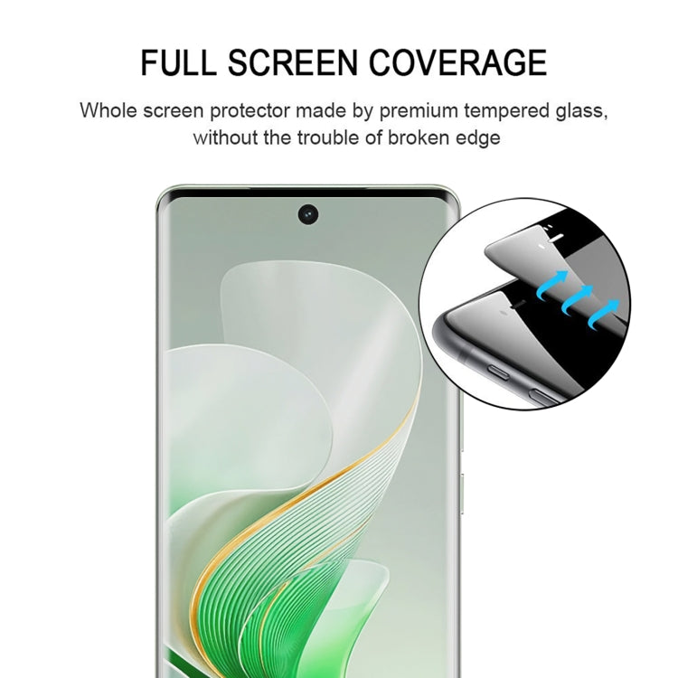 For vivo V40 Pro / T3 Ultra 25pcs Edge Glue 9H HD 3D Curved Edge Tempered Glass Film - Black