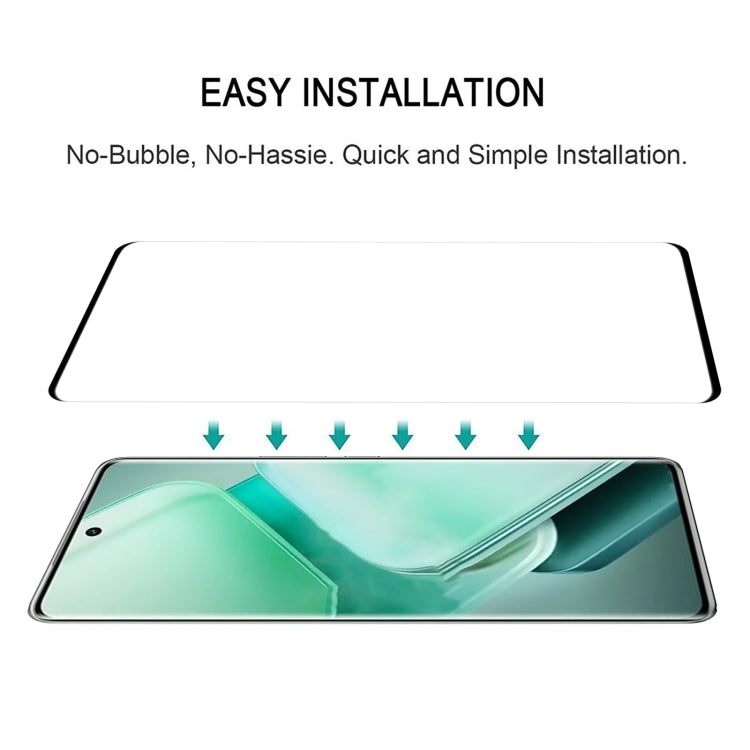 For vivo T3 Pro 5G / iQOO Z9s / Z9s Pro 25pcs Edge Glue 9H HD 3D Curved Edge Tempered Glass Film - Black