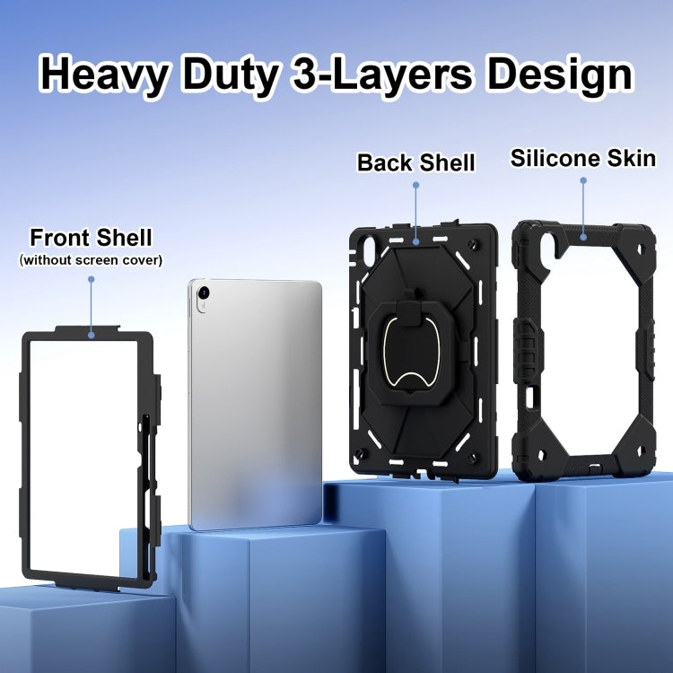 For Huawei Matepad 11.5 2023 Contrast Color Robot Silicone Hybrid PC Tablet Case