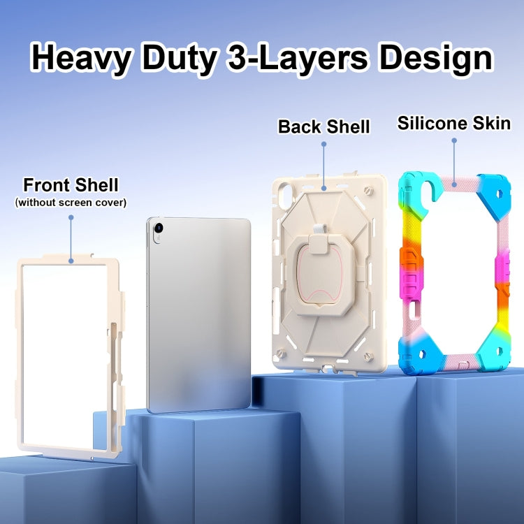 For Huawei Matepad 11.5 2023 Contrast Color Robot Silicone Hybrid PC Tablet Case