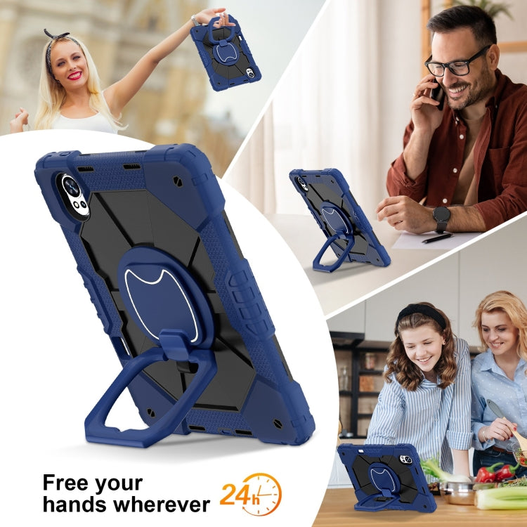 For Huawei MatePad Air 12 2024 Contrast Color Robot Silicone Hybrid PC Tablet Case