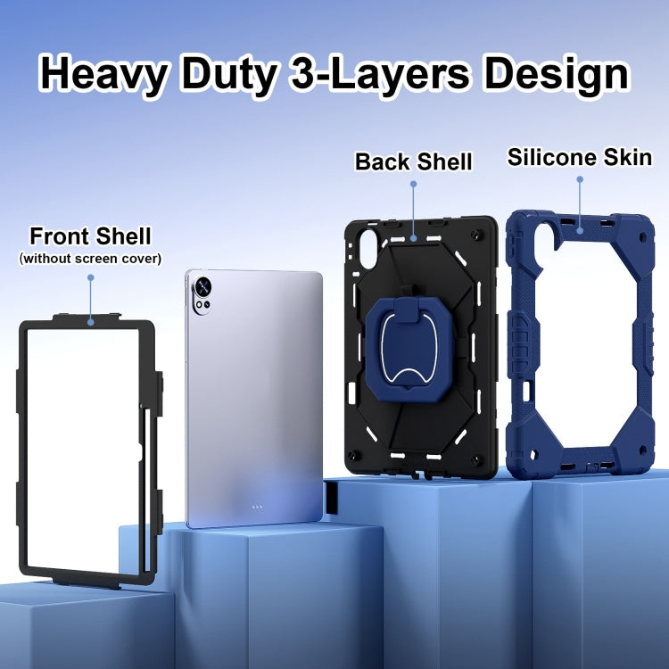 For Huawei MatePad Air 12 2024 Contrast Color Robot Silicone Hybrid PC Tablet Case
