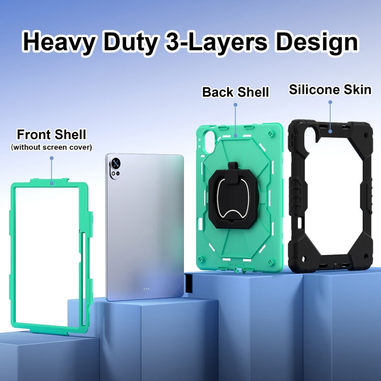 For Huawei MatePad Air 12 2024 Contrast Color Robot Silicone Hybrid PC Tablet Case