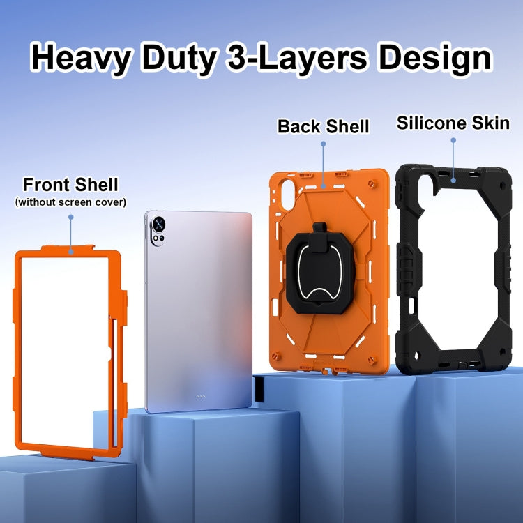 For Huawei MatePad Air 12 2024 Contrast Color Robot Silicone Hybrid PC Tablet Case