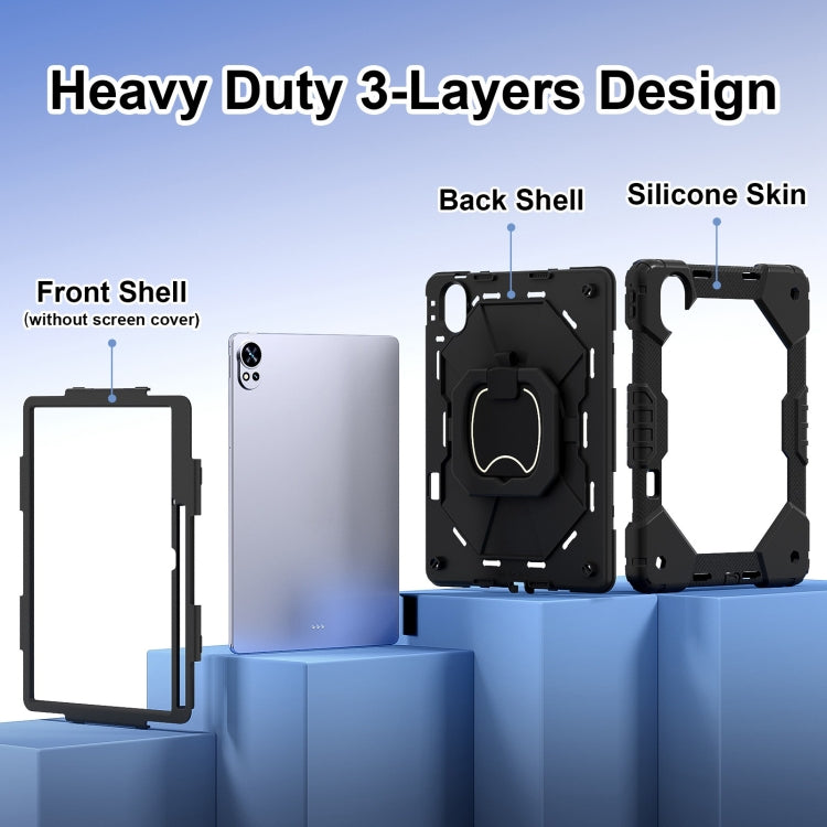 For Huawei MatePad Air 12 2024 Contrast Color Robot Silicone Hybrid PC Tablet Case
