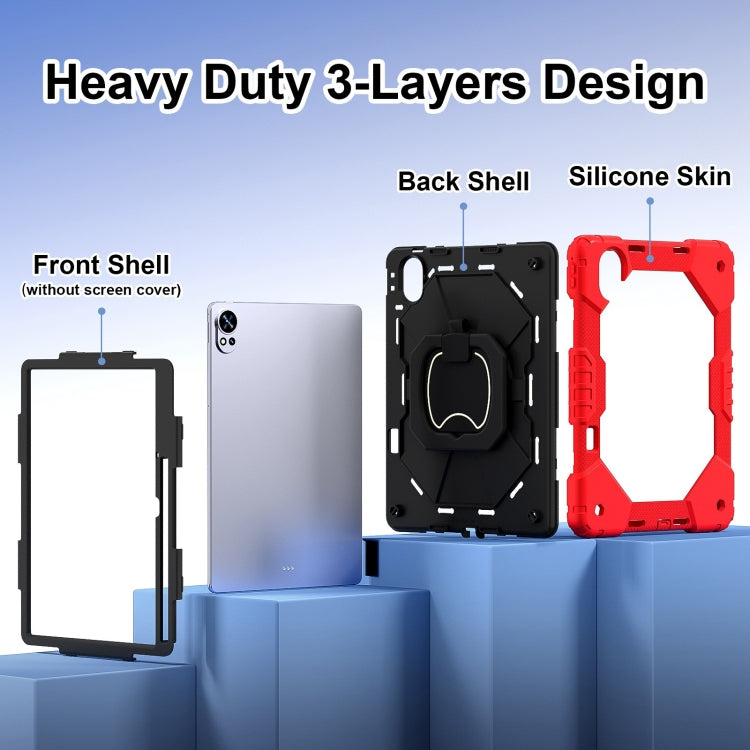 For Huawei MatePad Air 12 2024 Contrast Color Robot Silicone Hybrid PC Tablet Case