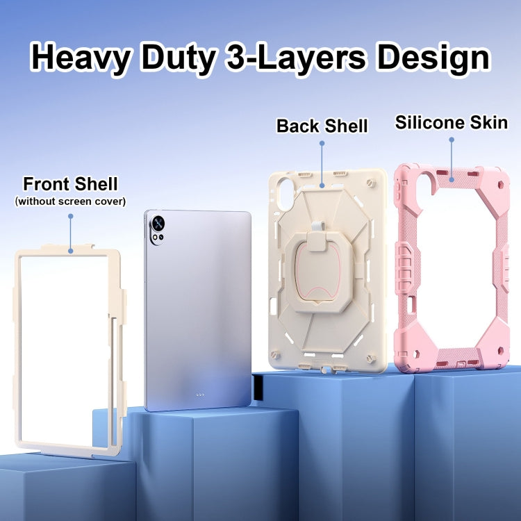 For Huawei MatePad Air 12 2024 Contrast Color Robot Silicone Hybrid PC Tablet Case