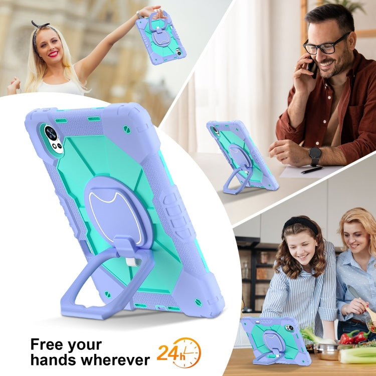 For Huawei MatePad Air 12 2024 Contrast Color Robot Silicone Hybrid PC Tablet Case
