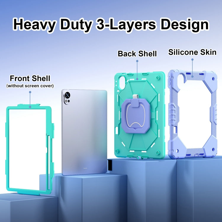 For Huawei MatePad Air 12 2024 Contrast Color Robot Silicone Hybrid PC Tablet Case