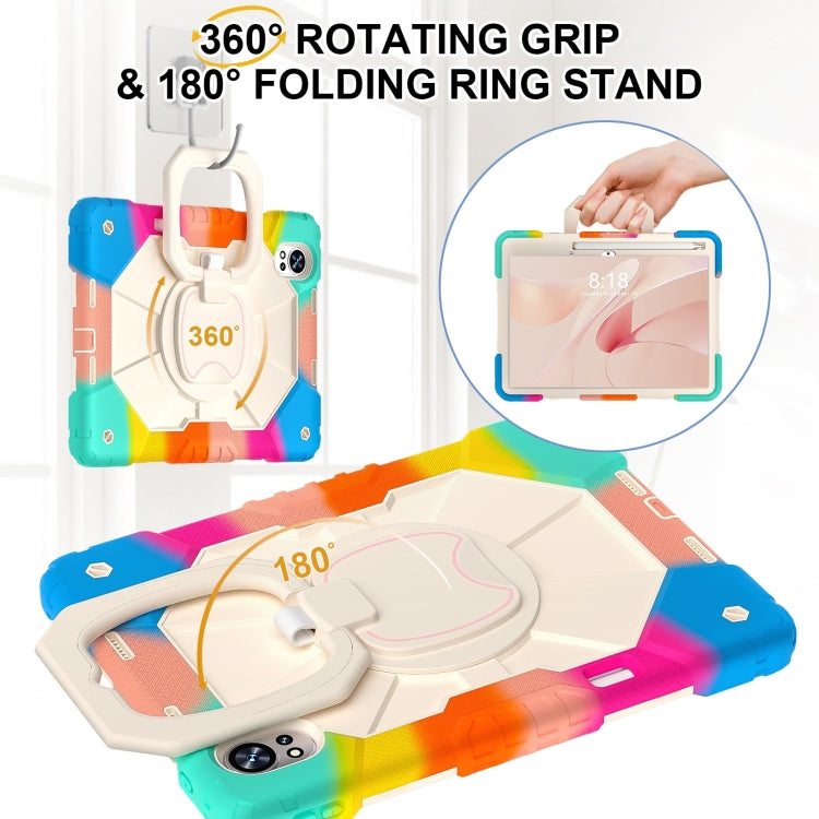 For Huawei MatePad Air 12 2024 Contrast Color Robot Silicone Hybrid PC Tablet Case