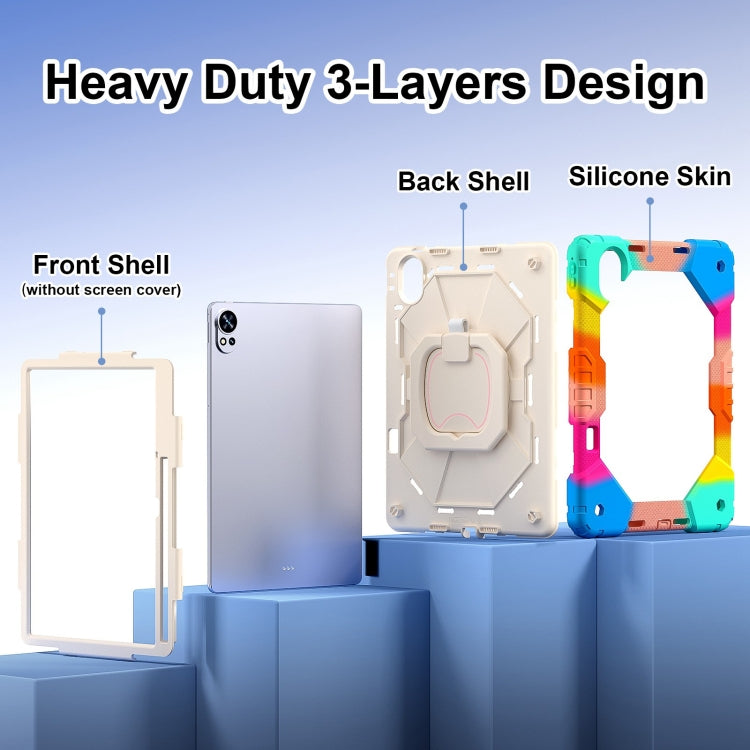 For Huawei MatePad Air 12 2024 Contrast Color Robot Silicone Hybrid PC Tablet Case