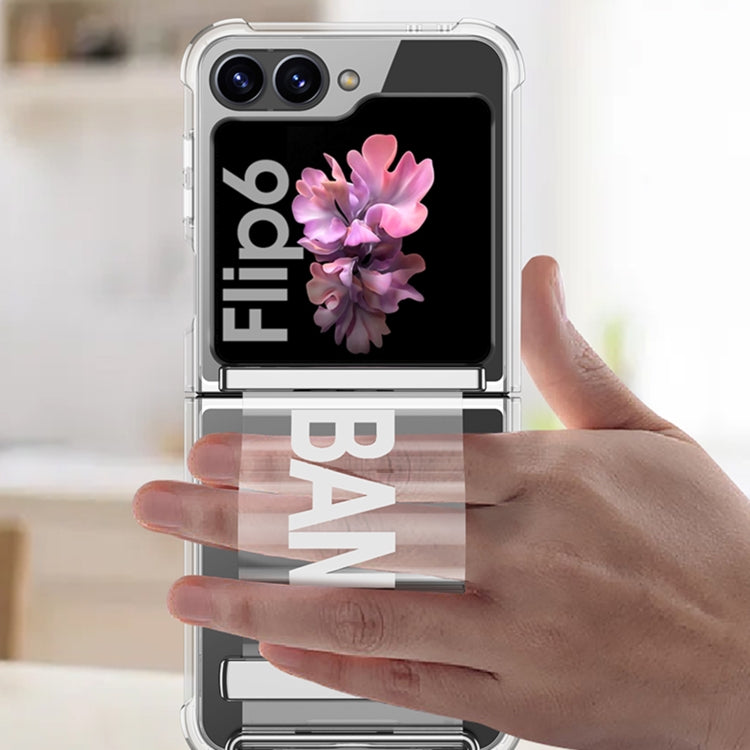 For Samsung Galaxy Z Flip6 GKK Clear Airbag Wristband Holder Phone Case