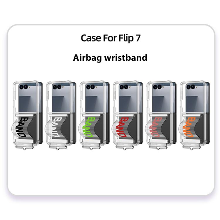 For Samsung Galaxy Z Flip7 5G GKK Clear Airbag Wristband Holder Phone Case