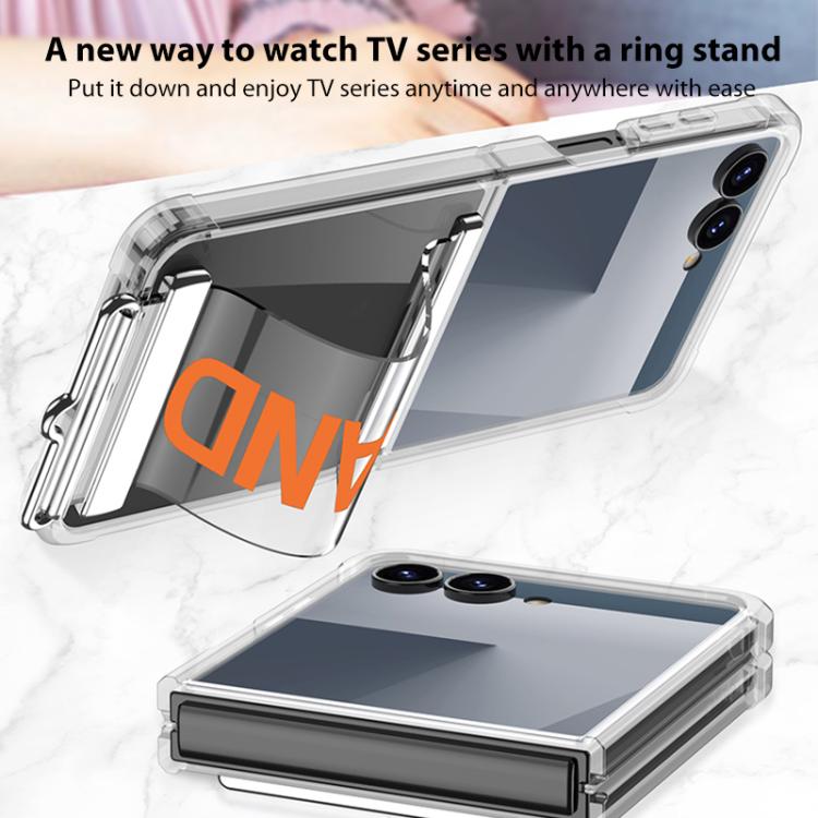 For Samsung Galaxy Z Flip7 5G GKK Clear Airbag Wristband Holder Phone Case