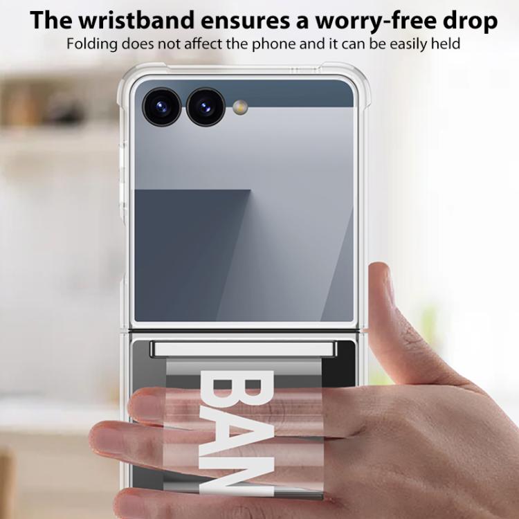 For Samsung Galaxy Z Flip7 5G GKK Clear Airbag Wristband Holder Phone Case