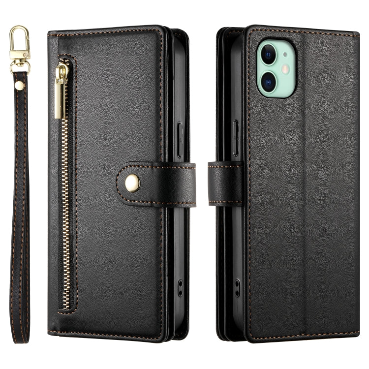 For iPhone 11 Nine Card-slot Zipper Wallet Bag Leather Phone Case