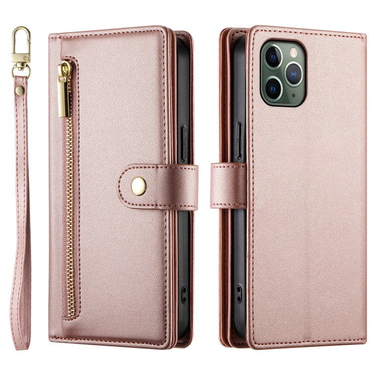 For iPhone 11 Pro Nine Card-slot Zipper Wallet Bag Leather Phone Case