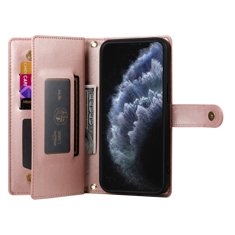 For iPhone 11 Pro Nine Card-slot Zipper Wallet Bag Leather Phone Case
