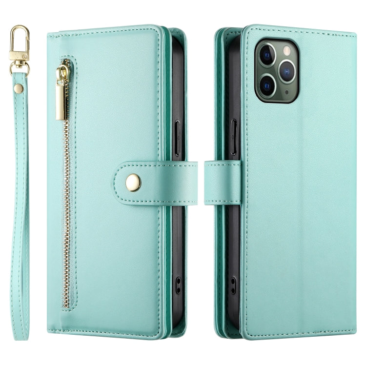 For iPhone 11 Pro Nine Card-slot Zipper Wallet Bag Leather Phone Case